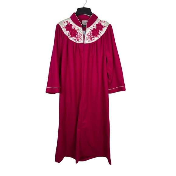 VTG Ames Beverly West Pink Magenta Full Legnth Long Sleeve Housecoat NWT - Picture 1 of 13